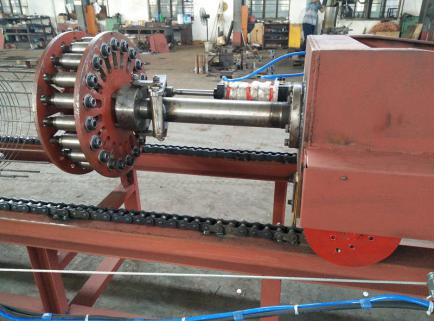 Automatic concrete pole rebar cage welding machine